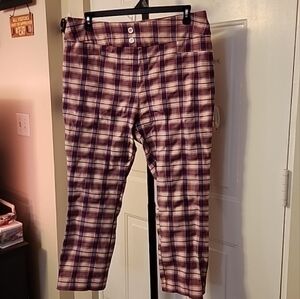 New York and Company Plus Size pink and purple Plaid PantsXXL Tall